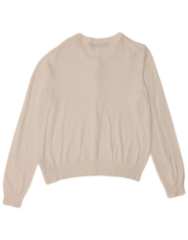 Marks & Spencer Damski sweter typu Crop Cardigan UK 12 Średniobiała wiskoza