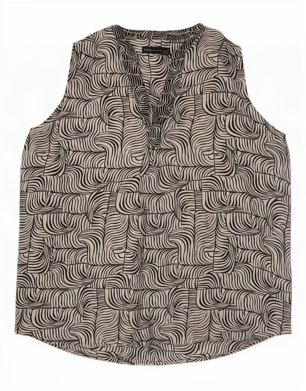 Damska bluzka bez rękawów Marks & Spencer UK 18 XL, biała, geometryczna