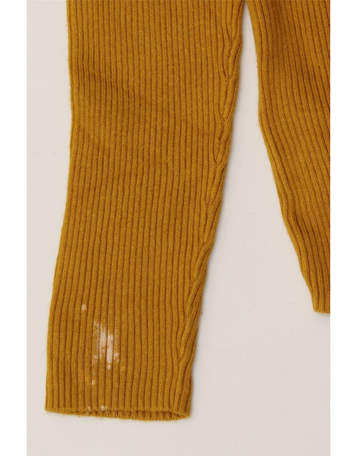Marks & Spencer Damski sweter z golfem UK 16, duży, żółty, wiskoza