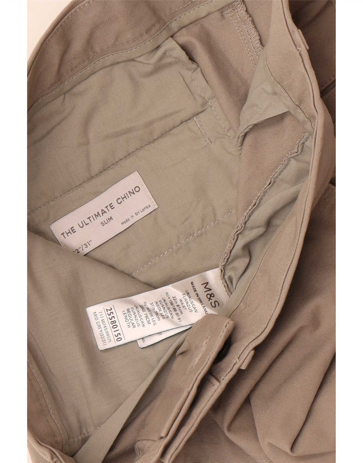 Marks & Spencer Męskie spodnie Chino W32 L31 Szare bawełniane