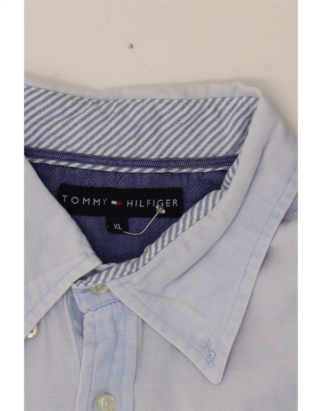 TOMMY HILFIGER Mens Shirt XL Blue Cotton Vintage Tommy Hilfiger and Second-Hand Tommy Hilfiger from Messina Hembry 