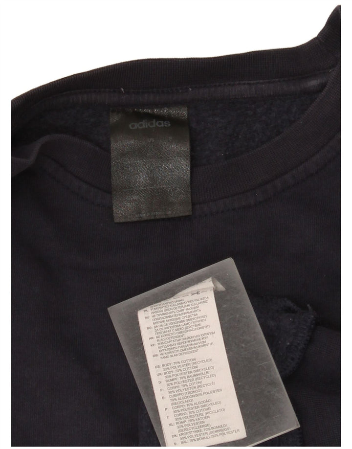 Damska bluza oversize Adidas Jumper UK 12/14 Średni granatowy bawełniany