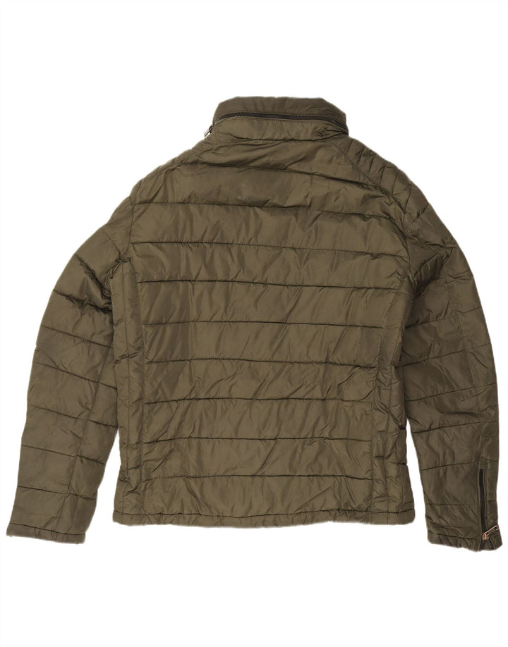 Męska ocieplana kurtka z kapturem Zara UK 40, duża, nylon w kolorze khaki