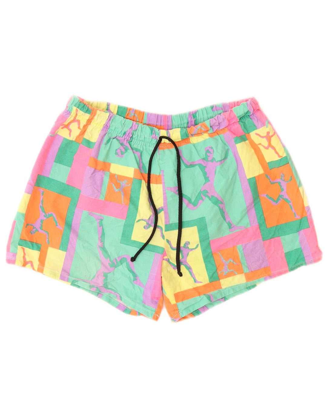 Damskie szorty kąpielowe VINTAGE z grafiką UK 18 XL, wielokolorowe, geometryczne