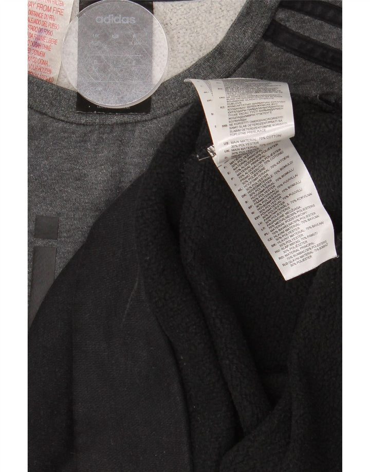 Adidas Chłopięca bluza z grafiką, 12-13 lat, szara bawełna z blokami kolorów