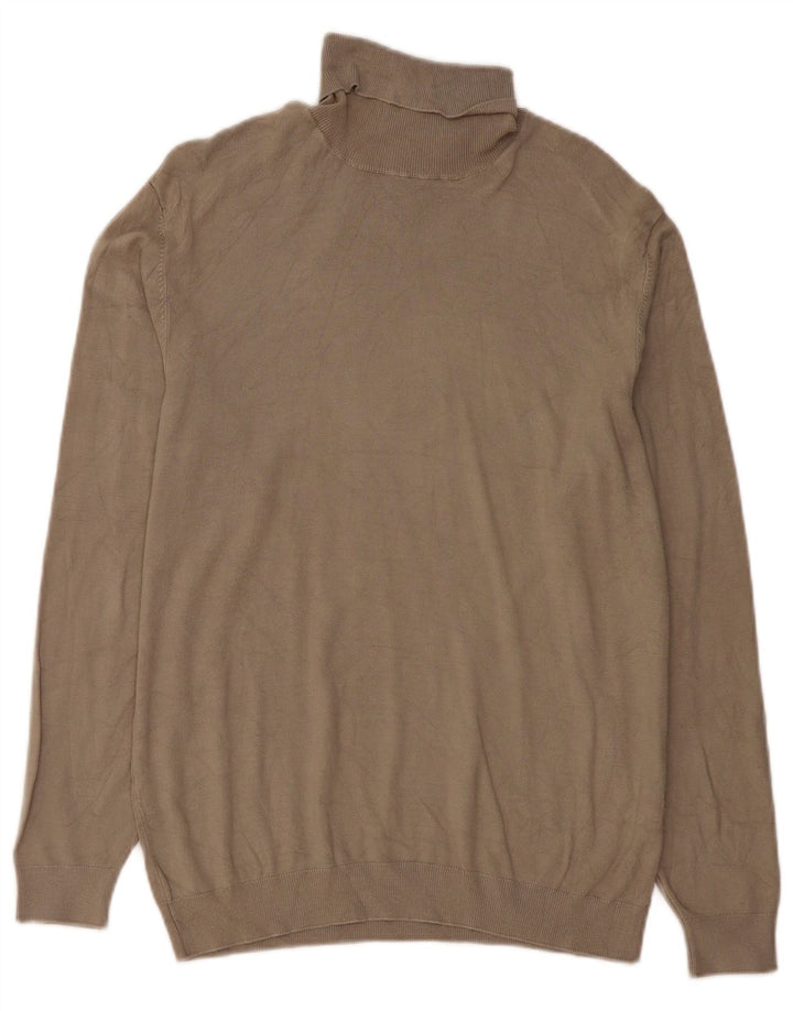 Damski sweter z golfem Zara UK 14 Średni Beż Wiskoza