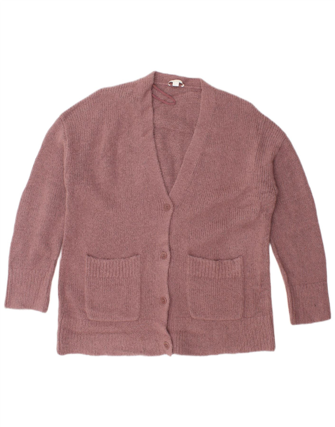 Cos Damski sweter oversize z kardiganem UK 10 Small Pink Wełna z alpaki
