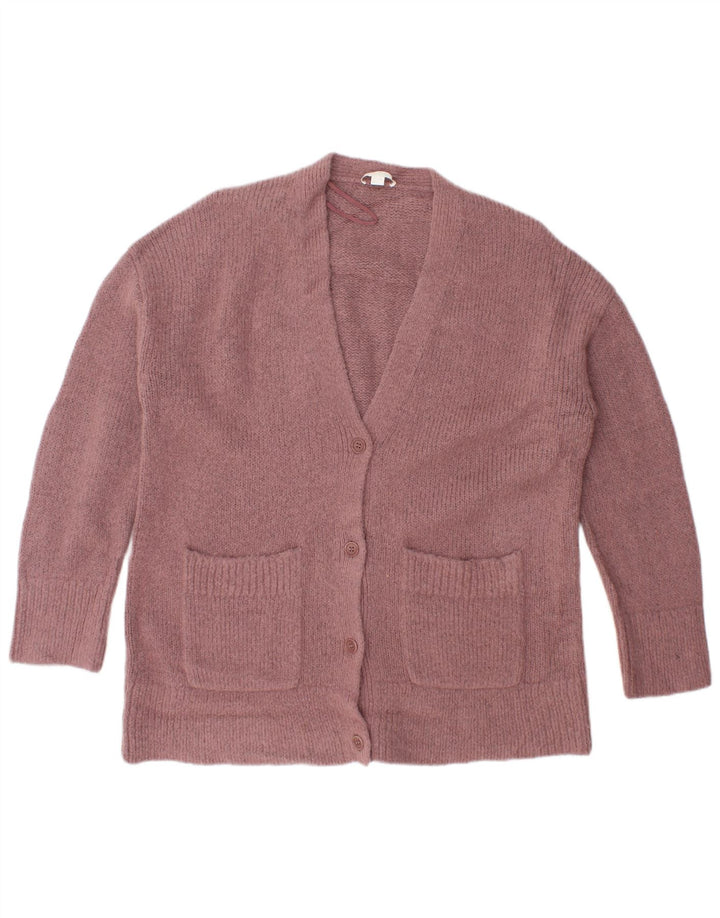 Cos Damski sweter oversize z kardiganem UK 10 Small Pink Wełna z alpaki