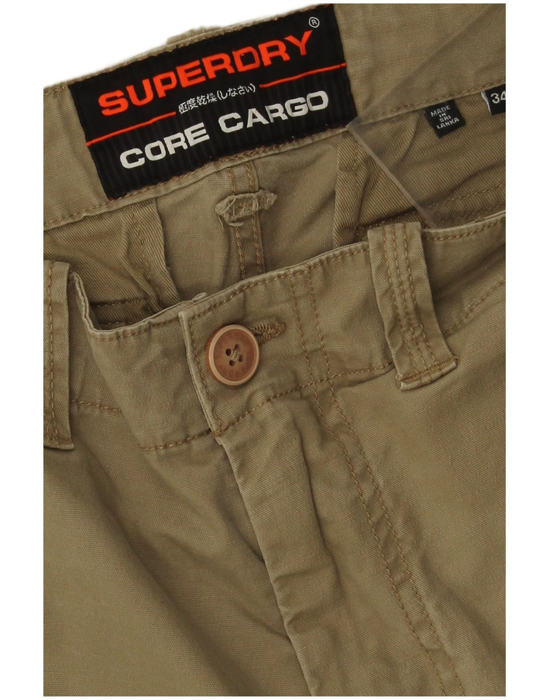 Męskie spodenki cargo Superdry W34, duże, beżowe, bawełniane