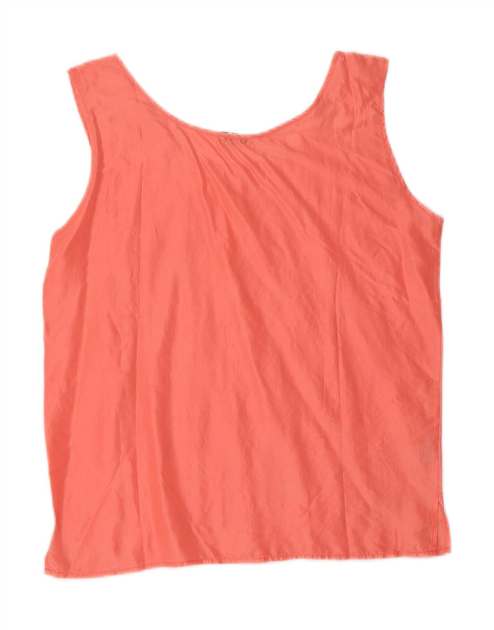 VINTAGE Womens Sleeveless Blouse Top UK 14 Medium Pink Silk Vintage Vintage and Second-Hand Vintage from Messina Hembry 