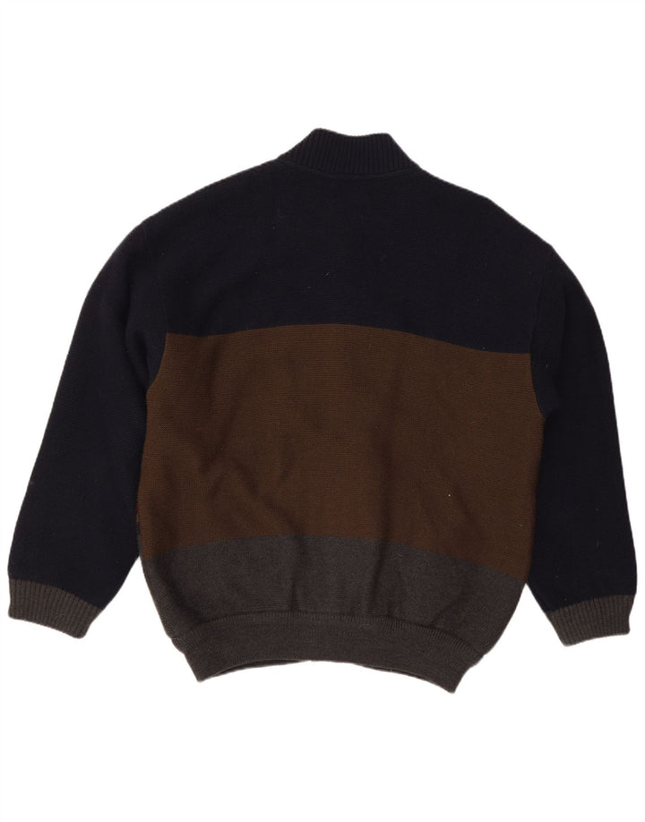Sweter męski Settebello XL granatowy, wełniany w bloki kolorów