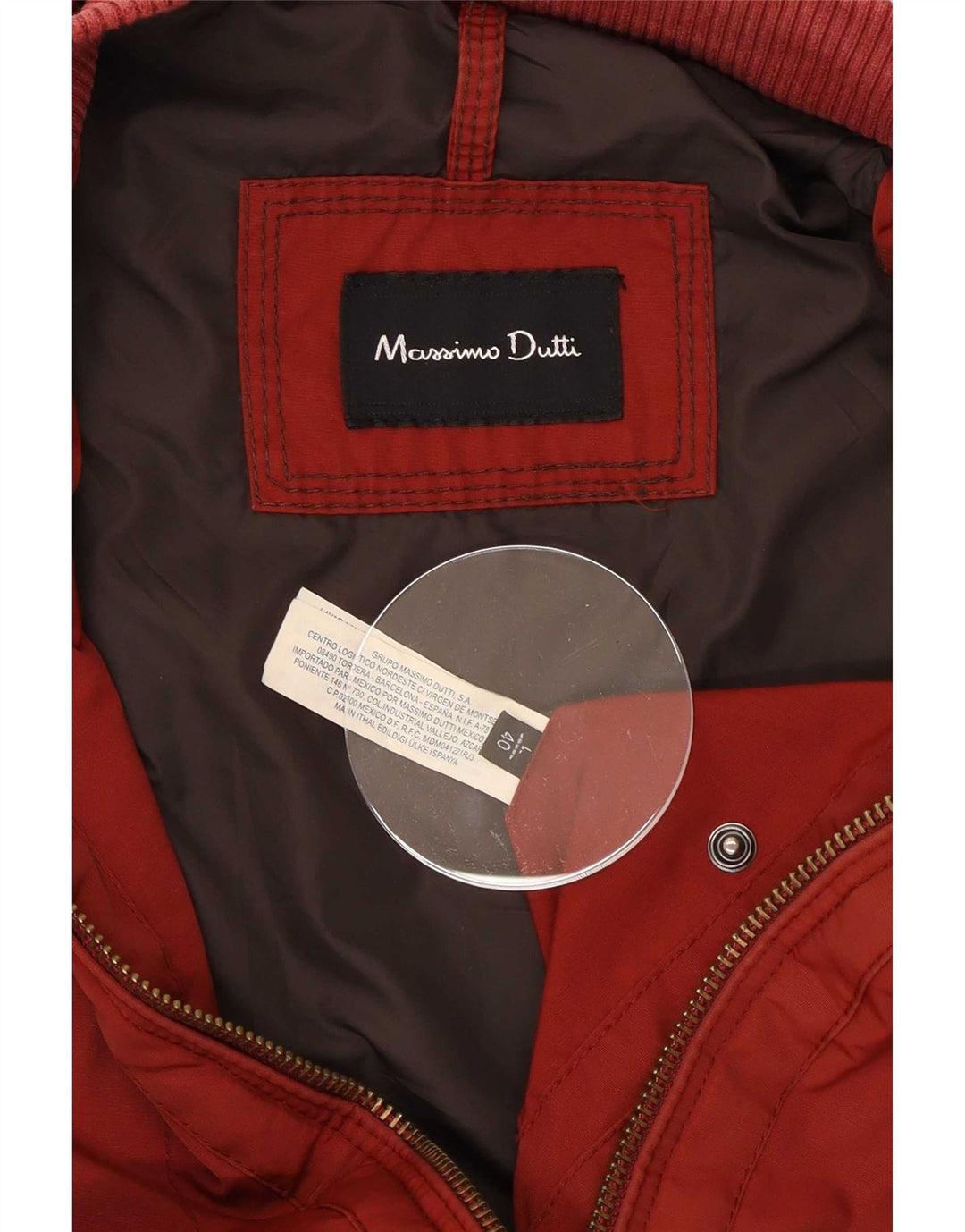 Męska kurtka bomberka Massimo Dutti UK 40, duża, czerwona, nylonowa