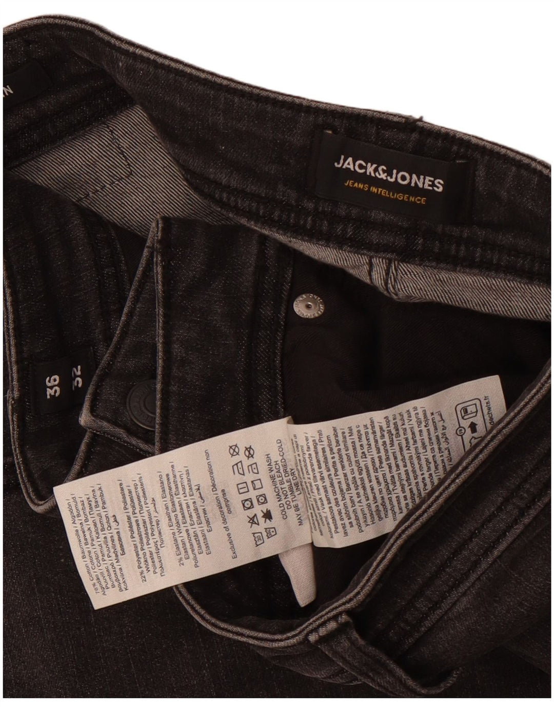 Męskie jeansy Jack & Jones GLENN Slim W36 L32 Szara bawełna