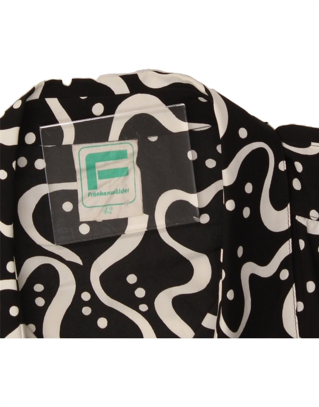 FRANKENWALDER Womens Abstract Pattern Shirt Blouse IT 42 Medium Black Vintage Frankenwalder and Second-Hand Frankenwalder from Messina Hembry 