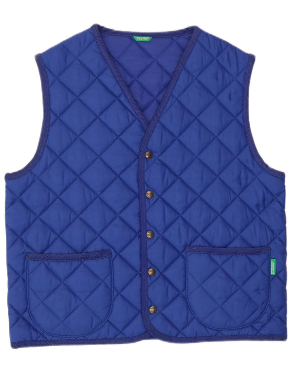Damska pikowana kamizelka Benetton UK 18 XL, niebieska, poliamid