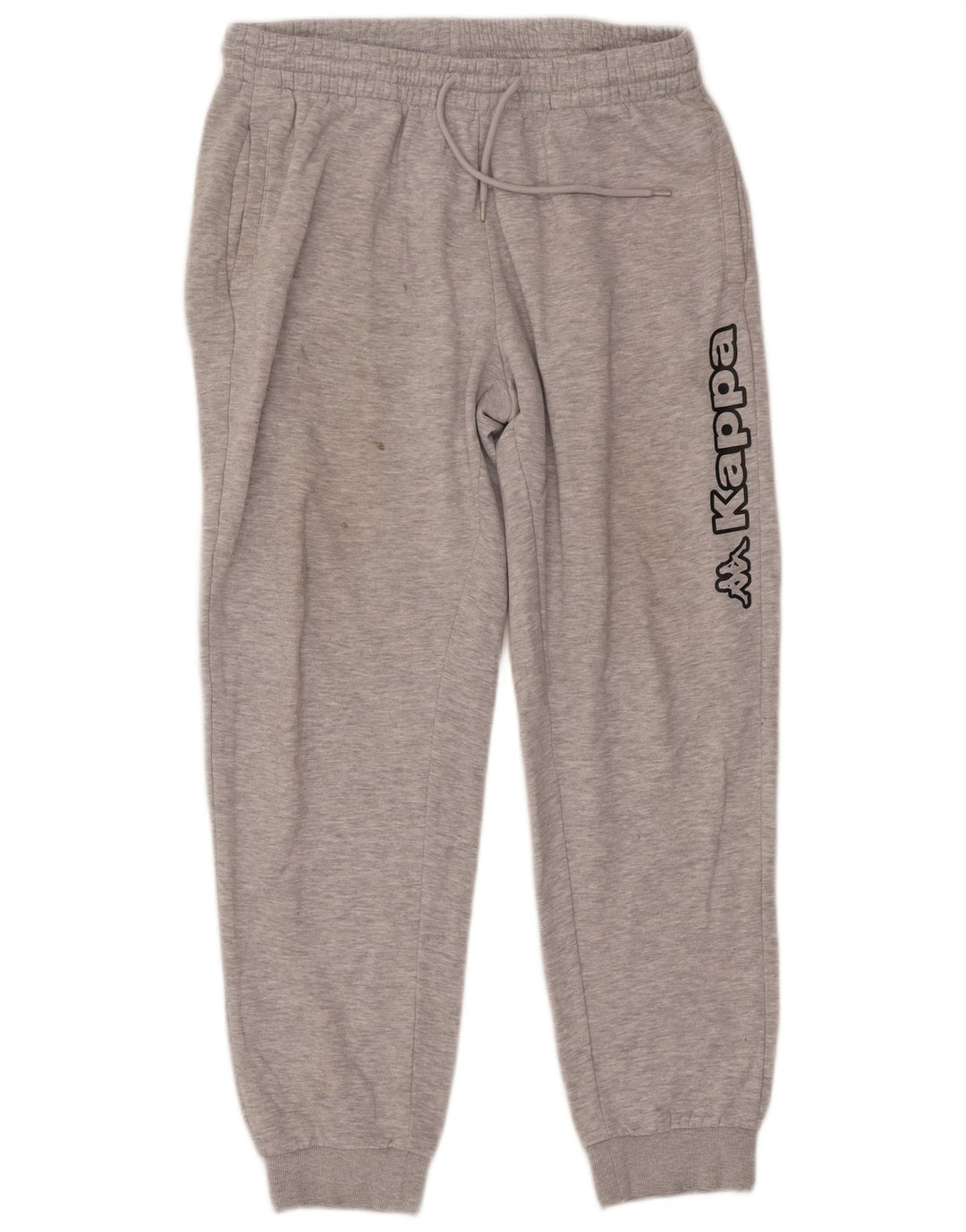 Męskie spodnie dresowe Kappa z grafiką, duże, szare, bawełniane