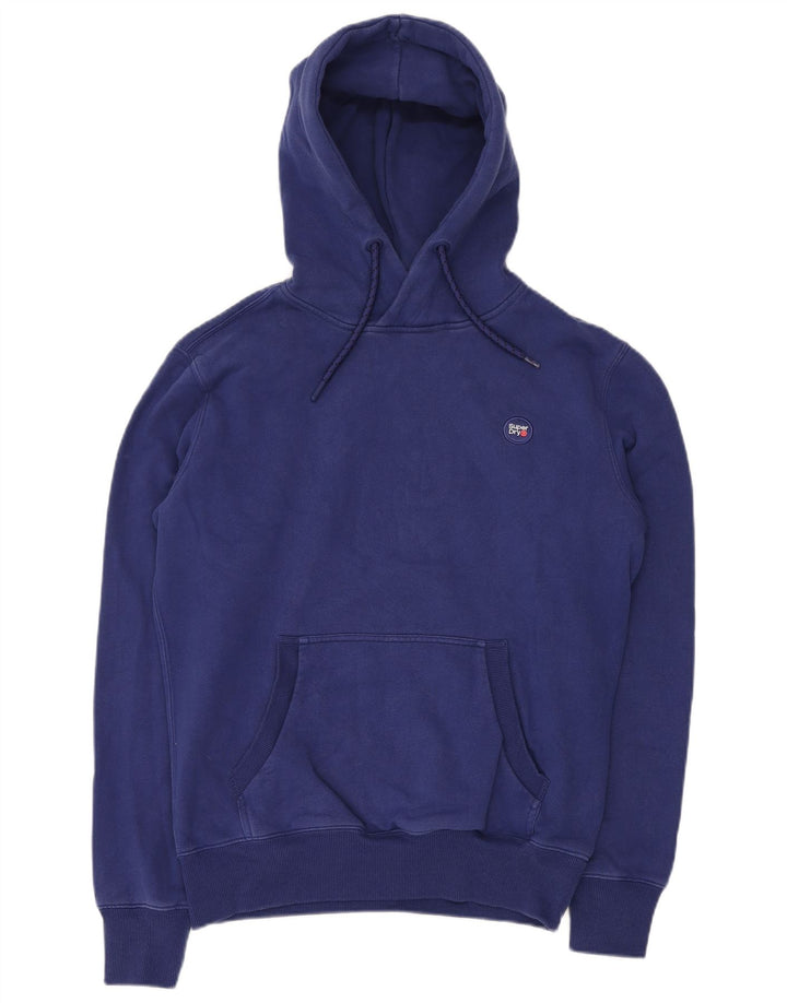 SUPERDRY Męski sweter z kapturem, średnioniebieski, bawełniany