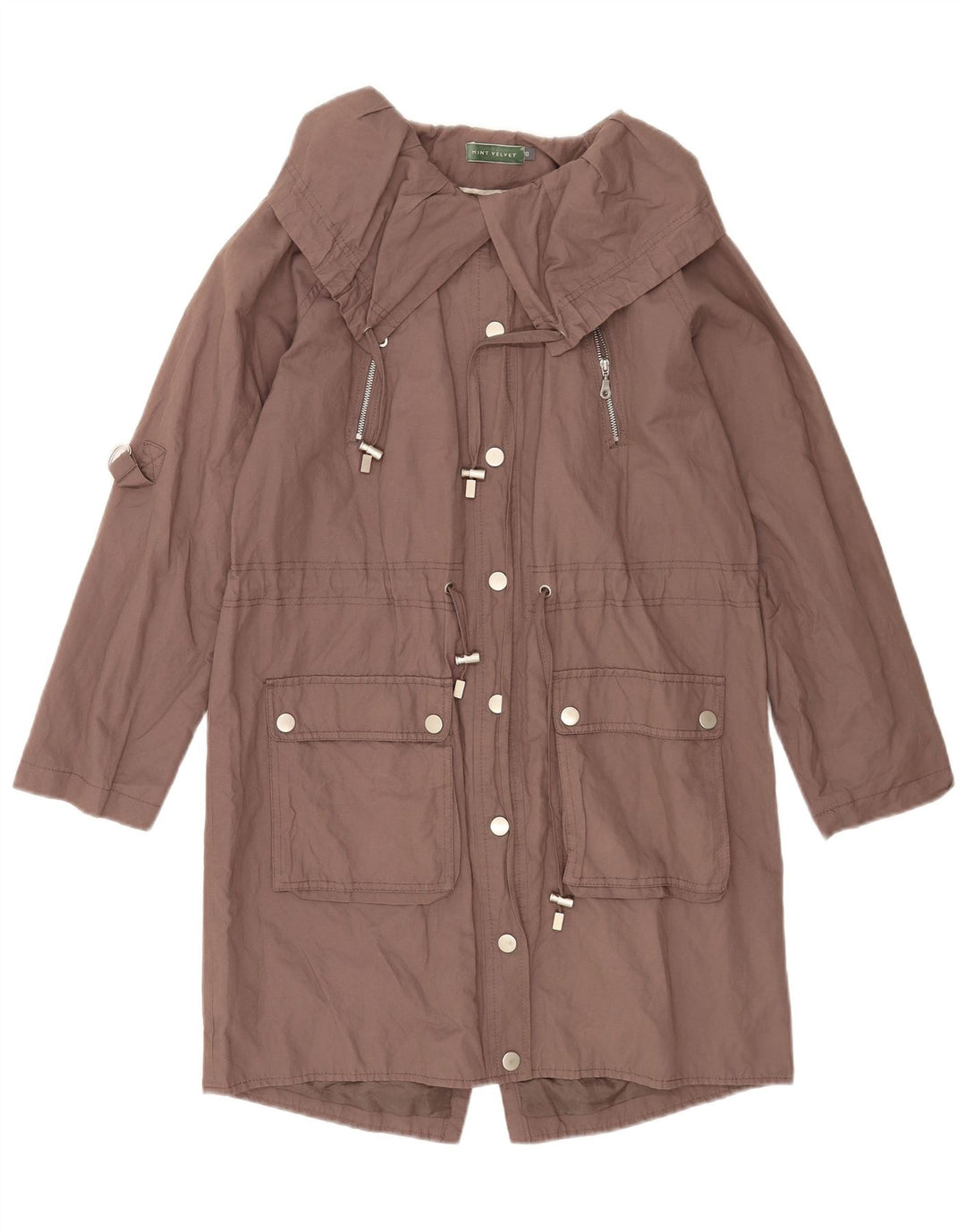 Damska kurtka parka oversize MINT VELVET UK 10, mała, brązowa, bawełniana