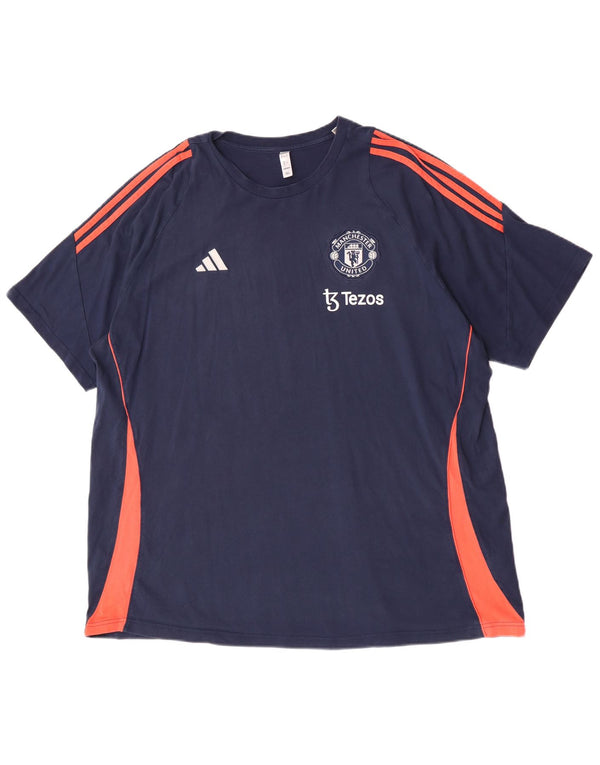 Męska koszulka z grafiką Adidas Manchester United Top 2XL granatowa sportowa