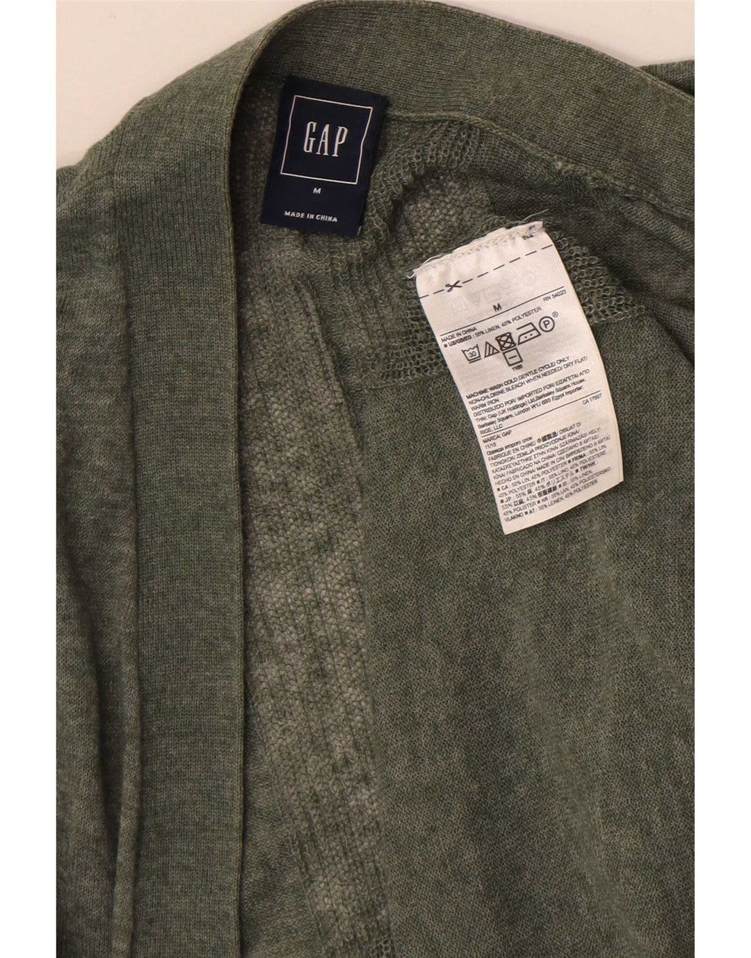 Damski sweter rozpinany Gap UK 14 Medium Khaki Linen