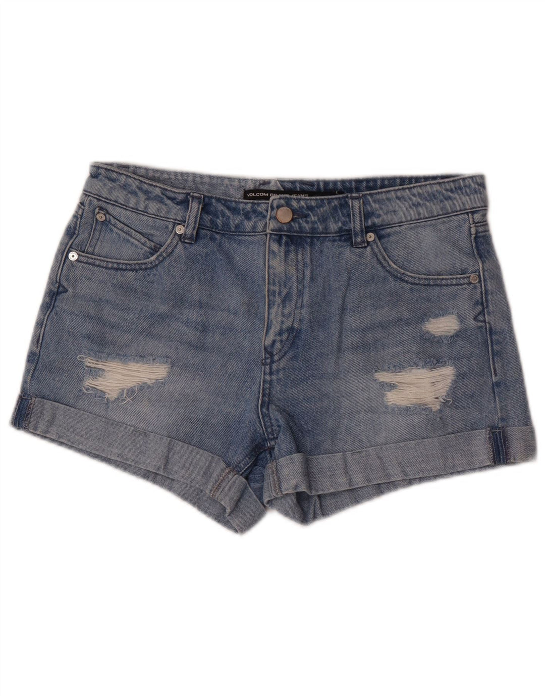 Damskie spodenki jeansowe Volcom Boyfriend Fit w trudnej sytuacji W28 Średnioniebieskie bawełniane
