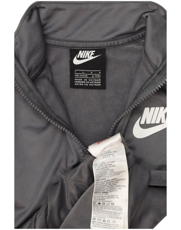 Chłopięca kurtka dresowa Nike na 6-7 lat, duża, szara, poliestrowa