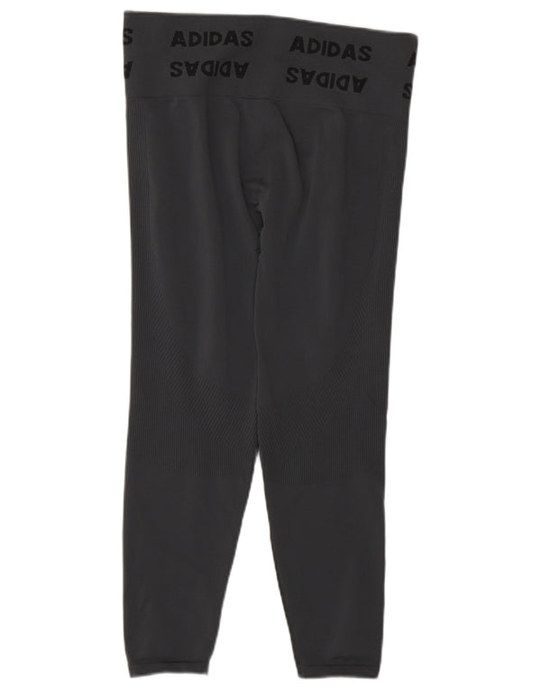Damskie legginsy Adidas Graphic UK 16/18, duże, szare, poliestrowe