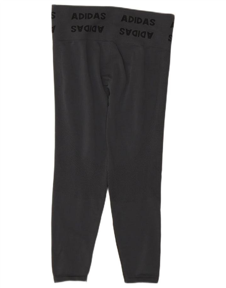 Damskie legginsy Adidas Graphic UK 16/18, duże, szare, poliestrowe