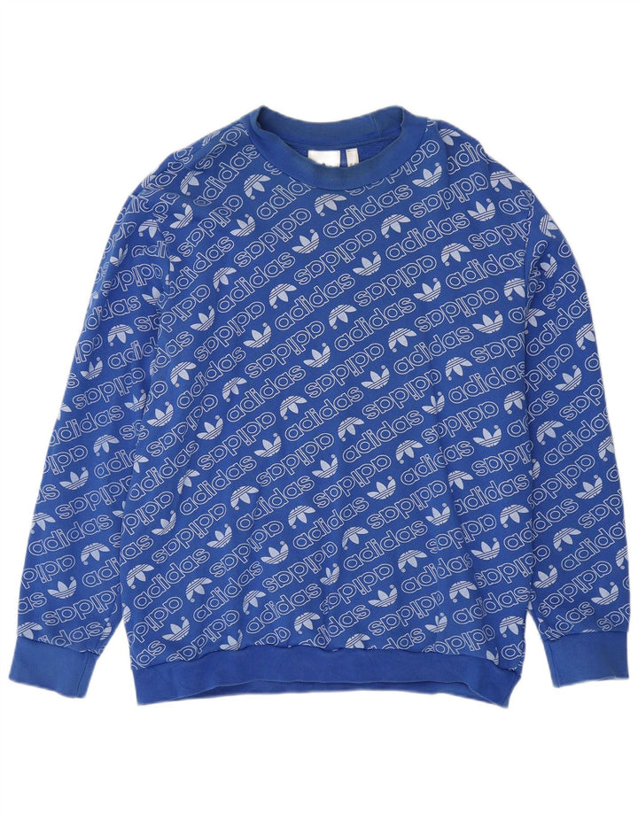 Adidas Męska bluza graficzna Jumper XL Niebieska bawełna