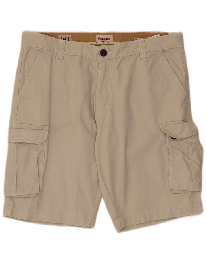Męskie spodenki cargo w stylu vintage W40 XL, beżowa bawełna