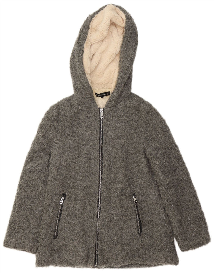 Damska kurtka bomberka oversize z kapturem Zara UK 6 XS, szary poliester