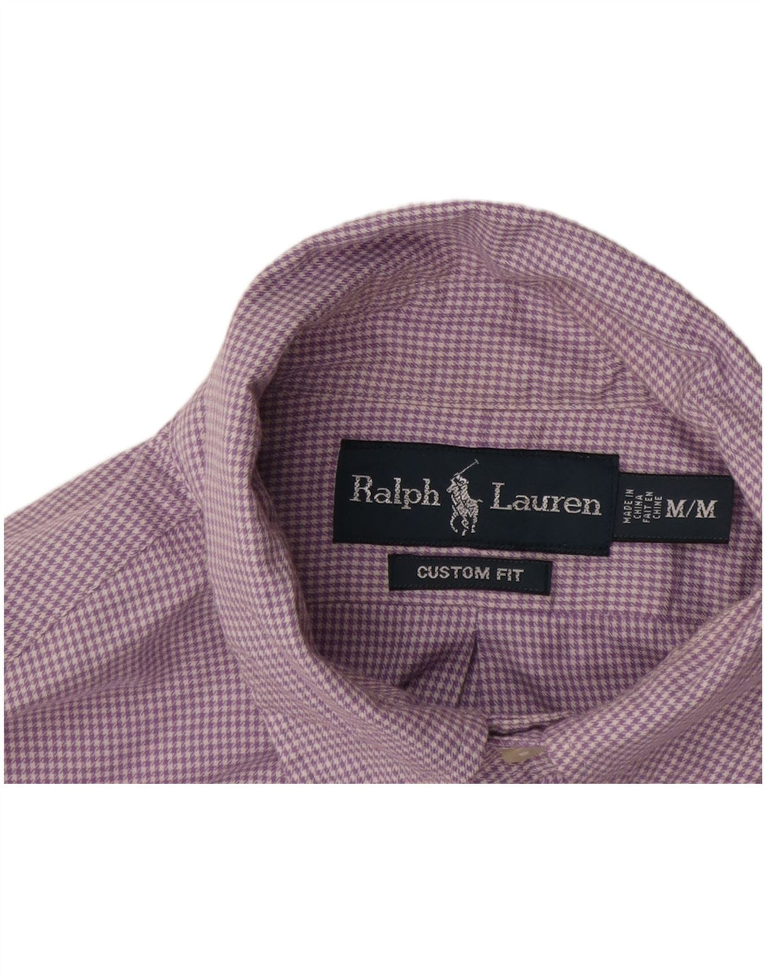 Koszula męska Ralph Lauren o dopasowanym kroju, średniej fioletowej bawełny w pepitkę