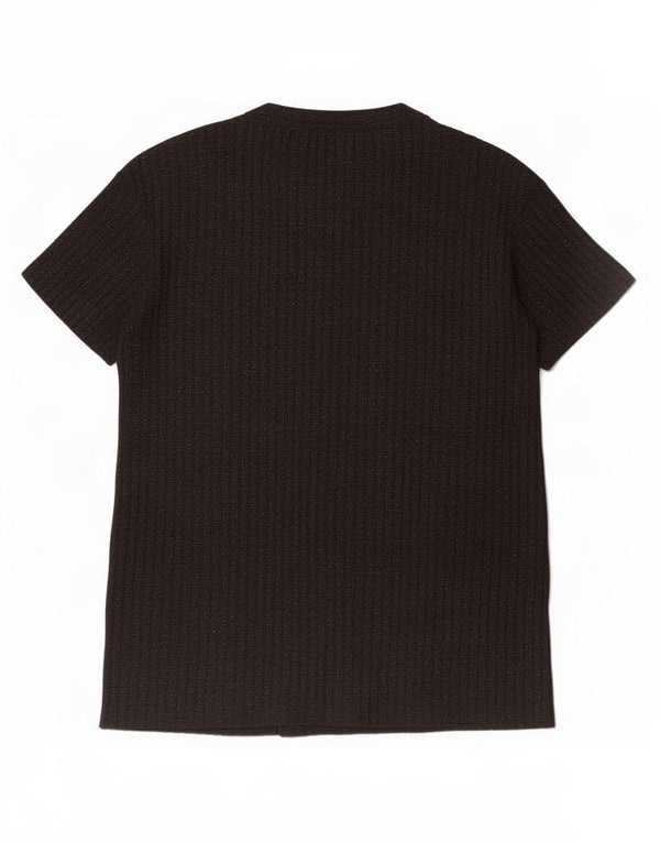 T-shirt damski Zara Top UK 10, mały, czarny, nakrapiany poliester