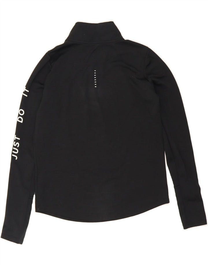 NIKE Womens Dri Fit Graphic Pullover Tracksuit Top UK 10 Small Black Vintage Nike and Second-Hand Nike from Messina Hembry 
