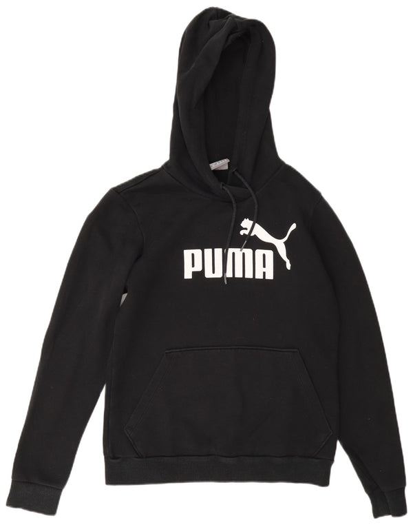Damski sweter z kapturem Puma z grafiką UK 10, mały, czarny, bawełniany
