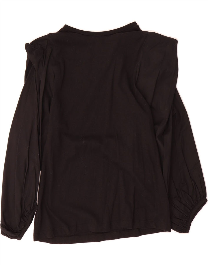 ZARA Womens Long Sleeve Blouse Top UK 10 Small Black Cotton Vintage Zara and Second-Hand Zara from Messina Hembry 