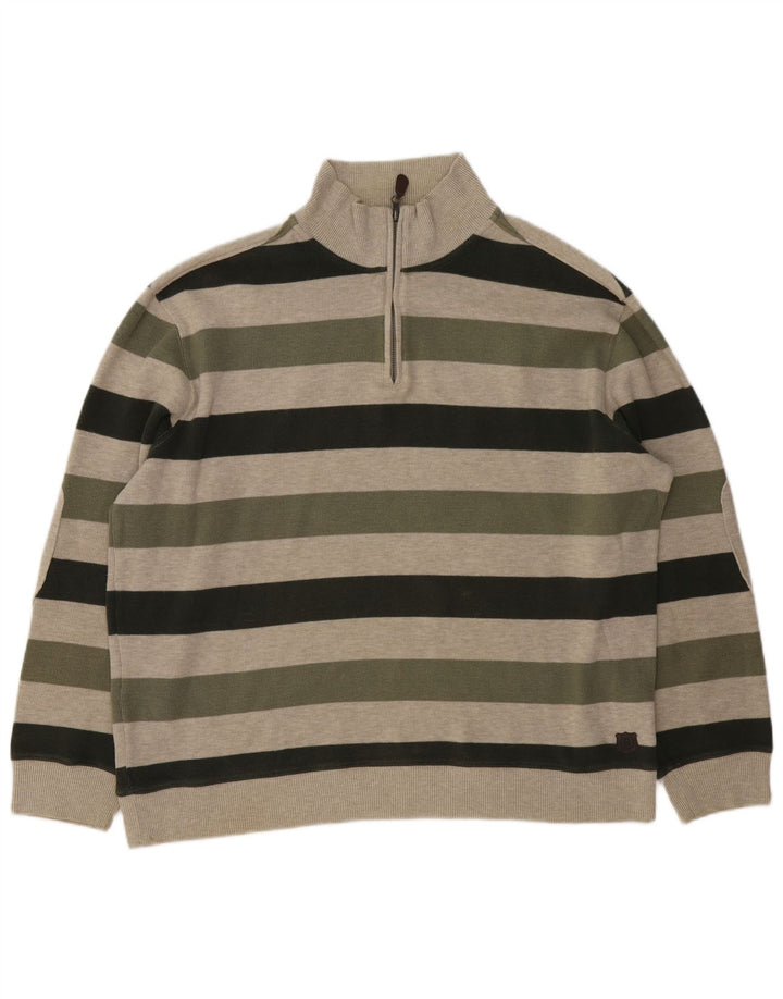 Marks & Spencer Męski sweter w kolorze niebieskim, zapinanym na zamek, w kolorze khaki