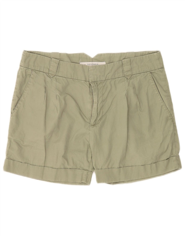 Damskie szorty Chino Zara, średnie W28, zielone, bawełniane