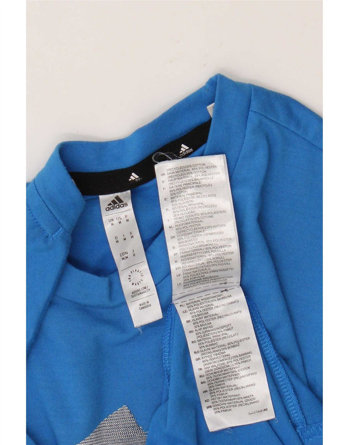 Męska koszulka Adidas Aeroready Graphic Top, średni niebieski poliester