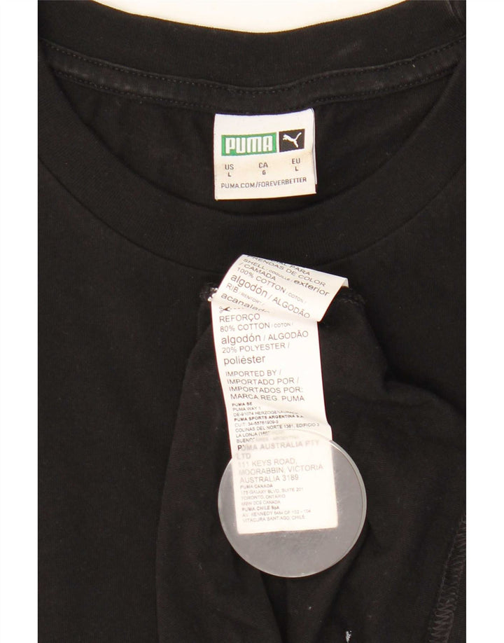T-shirt męski Puma, duży, czarny, bawełniany