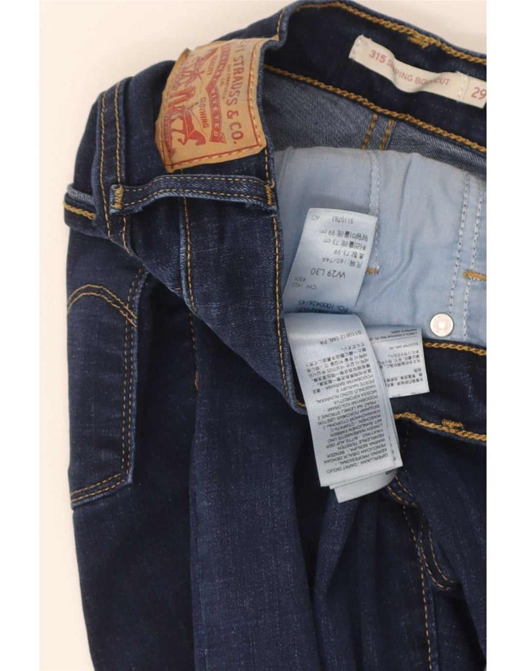 Damskie dżinsy Levi's 315 Shaping Bootcut W29 L30 Niebieska bawełna