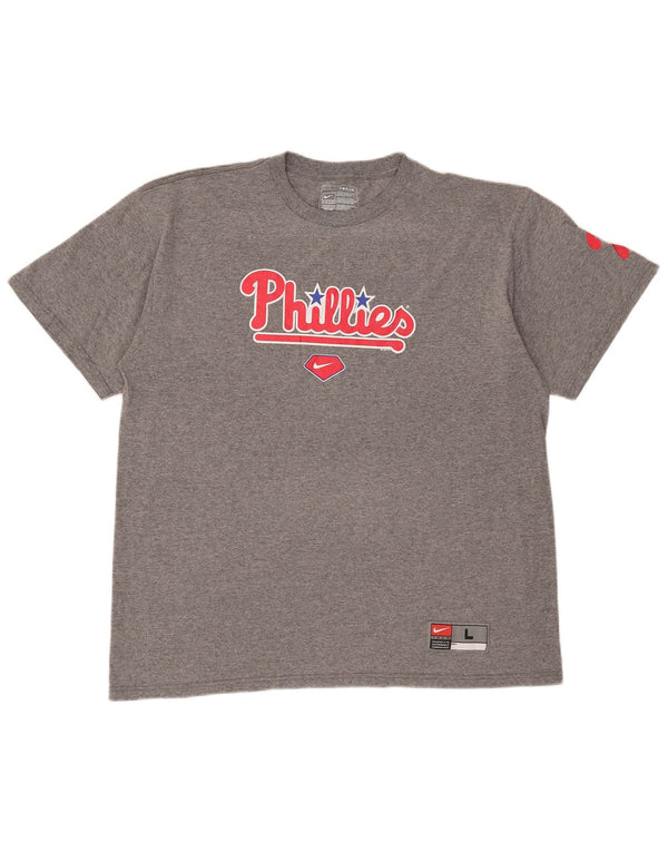 Męski T-shirt z grafiką Nike Philadelphia Phillies, duży, szary, bawełniany