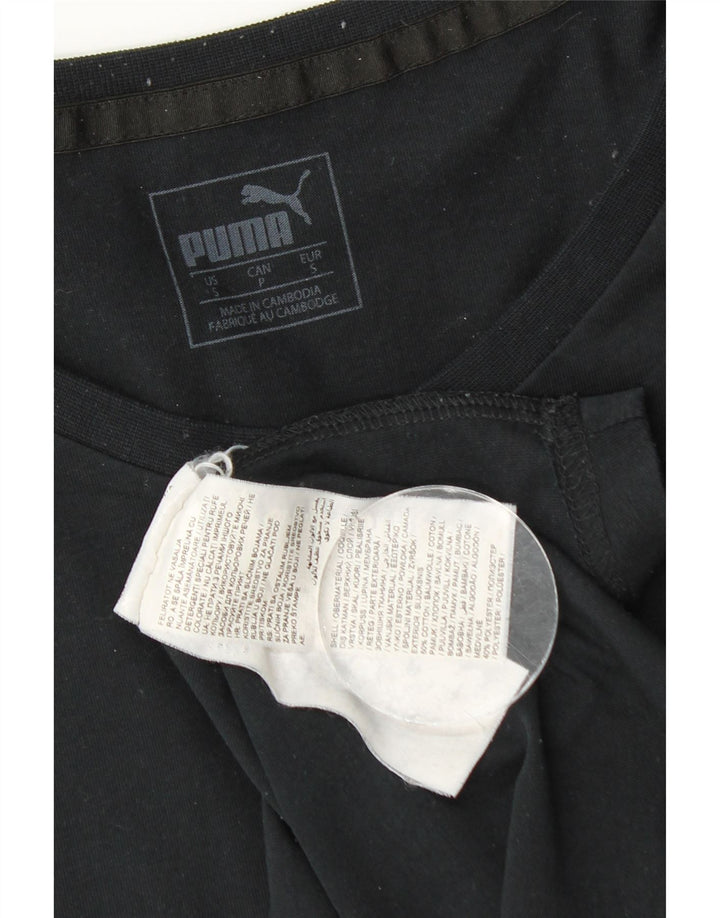 T-shirt męski Puma, mały, czarny, z bawełny w plamki