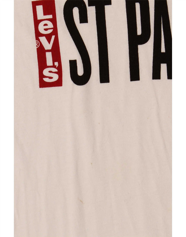 Męski T-shirt z grafiką Levi's, mały, biały, bawełniany