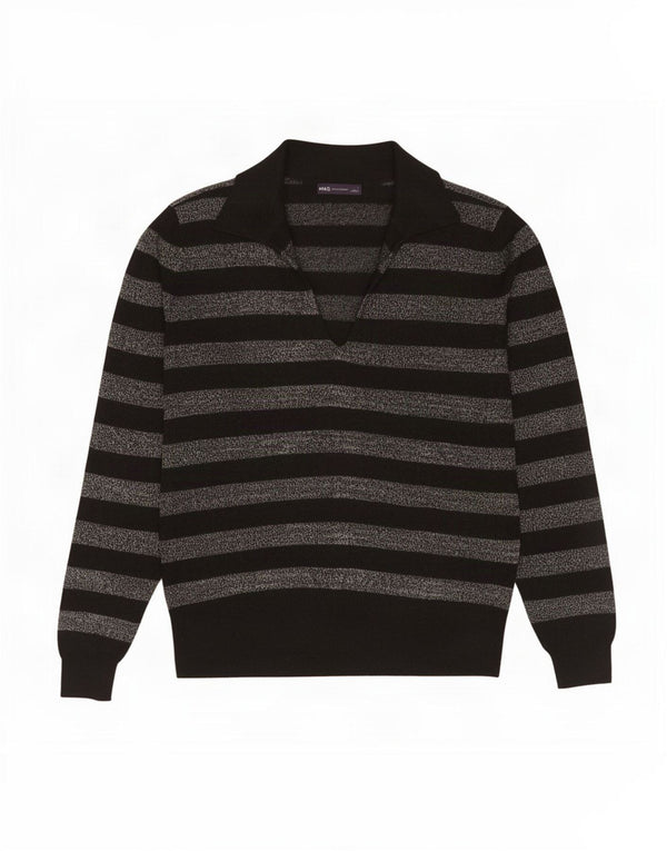Marks & Spencer Damski sweter polo UK 16, duże czarne paski