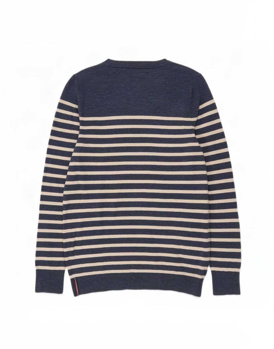 Męski sweter Tommy Hilfiger z dekoltem w łódkę, w średnie granatowe paski