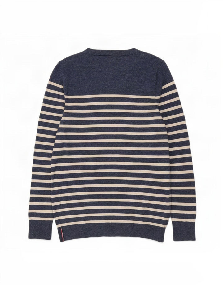 Męski sweter Tommy Hilfiger z dekoltem w łódkę, w średnie granatowe paski
