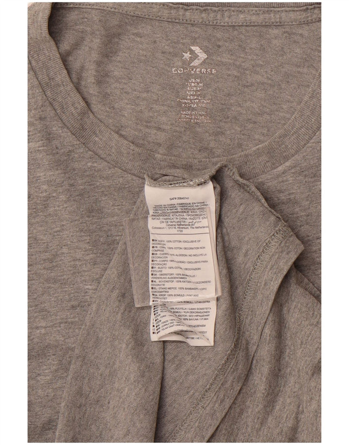 CONVERSE Męski T-shirt z grafiką, średniej szarości, bawełniany w cętki