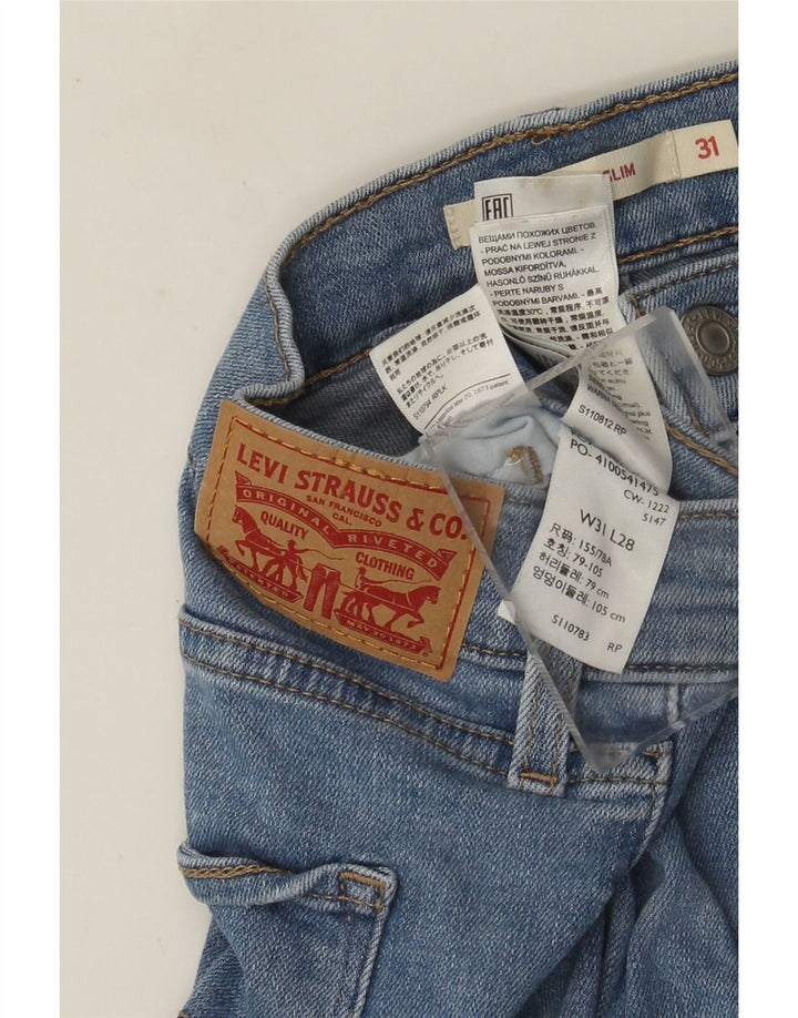 Damskie jeansy Levi's 312 Shaping W31 L28 Niebieska bawełna