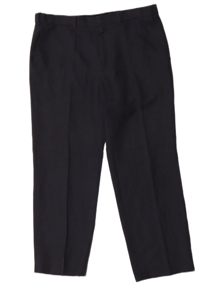 Męskie proste spodnie chino Marks & Spencer W36 L29 Granatowy poliester